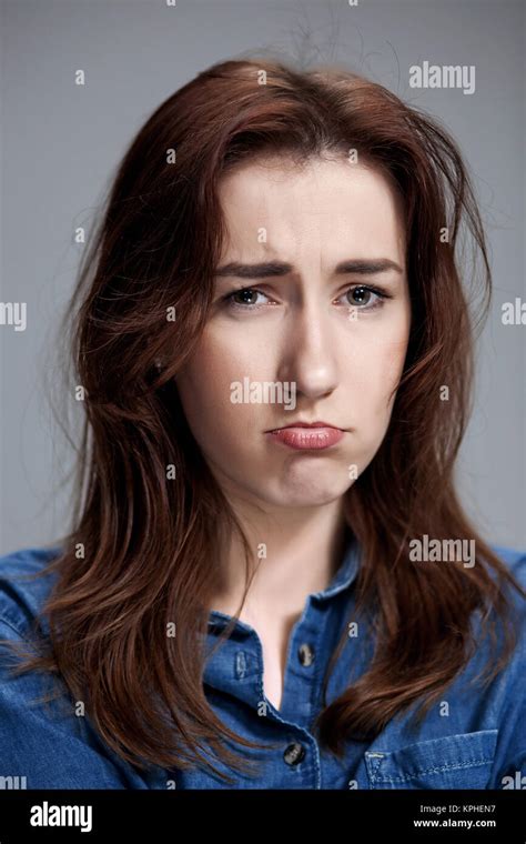 The Portrait Of A Beautiful Sad Girl Closeup Stock Photo Alamy