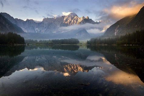 Nature Landscape Mist Lake Mountain Clouds Forest Water