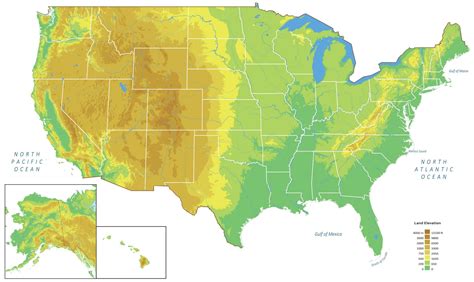 3 Us Elevation Map And Hillshade Gis Geography