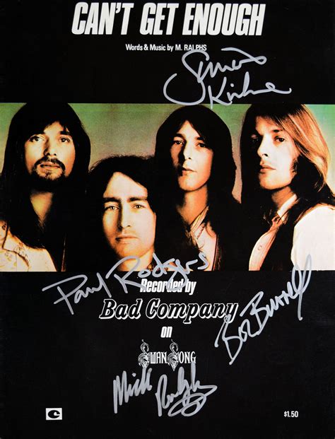 Bad Company Cant Get Enough 1974 Autographcentral