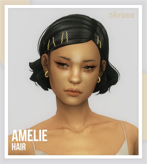 Amelie Hair Okruee On Patreon In 2022 Sims Hair Sims 4 Sims