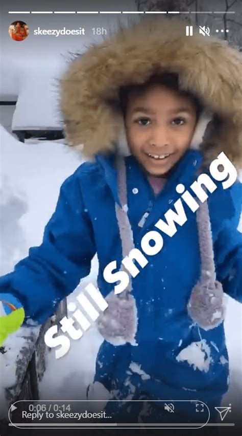 Whoopi Goldbergs Great Granddaughter Charli Plays In Snow In Blue
