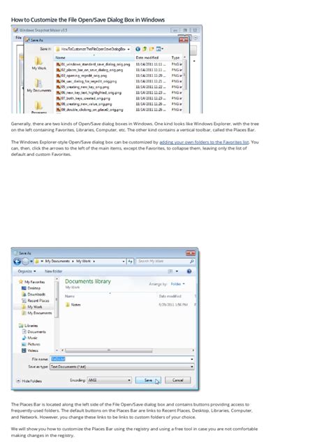 How To Customize The File Open Save Dialog Box In Windows Windows