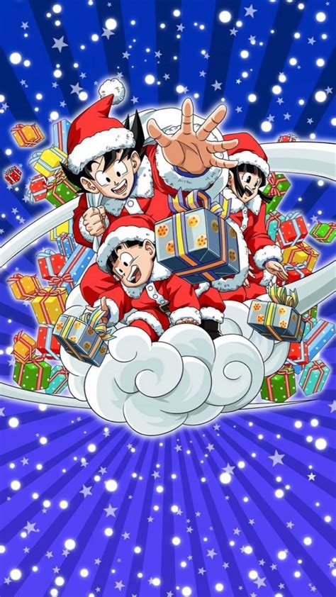 An Animated Christmas Card With Santa Claus And Other Cartoon Characters On Top Of A Cloud