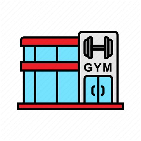 Building Dumbbell Fitness Gym Healthy Sport Workout Icon