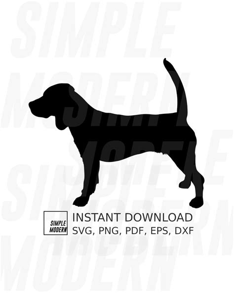 Beagle Svg Files Dog Silhouette Png Dxf Eps Vector Files Etsy