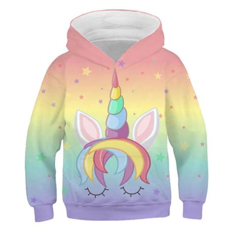 Cute Rainbow Unicorn Hoodie Unilovers
