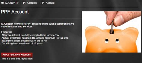 Get expert advice on real estate, insurance, trust services, estate planning. PPF account in ICICI Bank Online