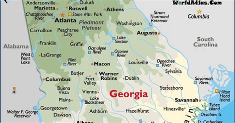 Georgia Lakes And Rivers Map