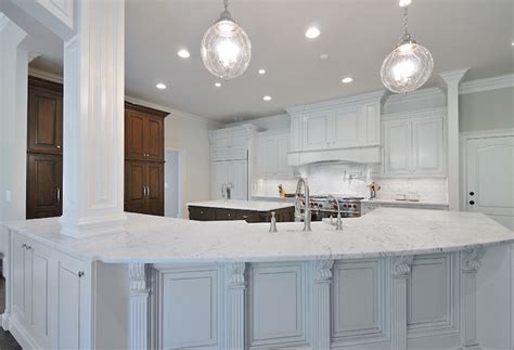 Honed Carrera Marble Countertops Transitional Kitchen