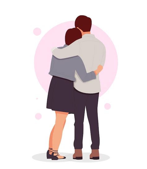 Premium Vector Portrait Of Romantic Couple Hugging