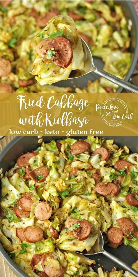 This is a recipe for fried cabbage with bacon. Fried Cabbage with Kielbasa | Peace Love and Low Carb ...