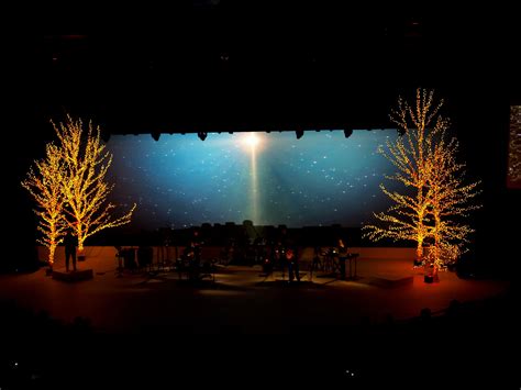 Big Ol Trees Christmas Stage Design Christmas Stage Church Stage