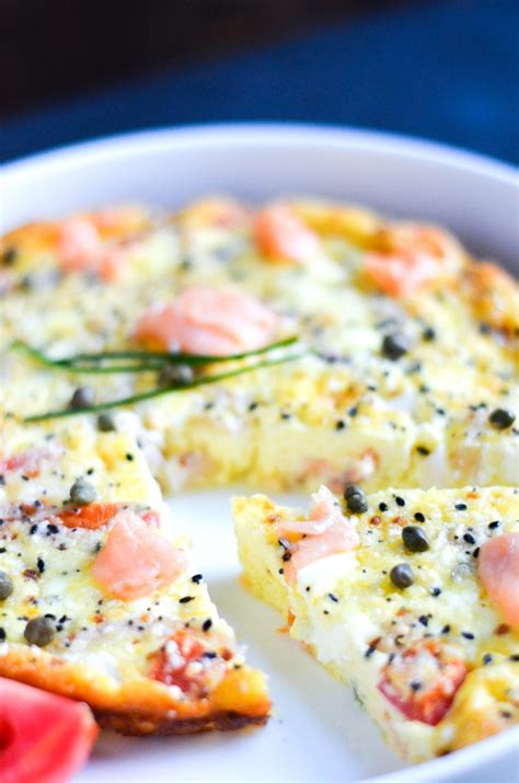 Place a sheet of baking paper and. Crustless Smoked Salmon Everything Quiche