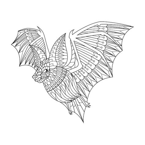 Premium Vector Bat Mandala Zentangle Illustration In Lineal Style