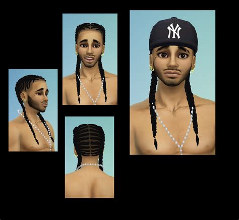 My Sims 4 Blog Braided Hair Converted For Males By