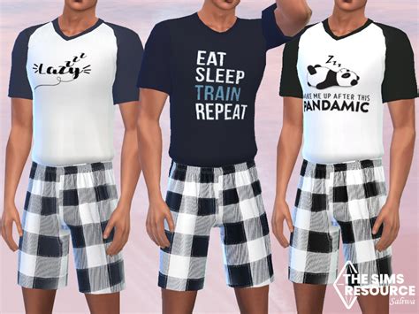 The Sims Resource Men Shorts Pyjamas Set