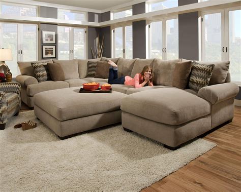 Inspirations Sectional Sofa With Oversized Ottoman