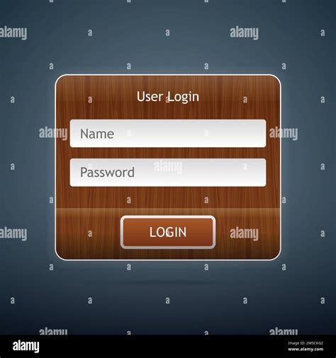 Vector Login Form With Wooden Texture Stock Vector Image And Art Alamy