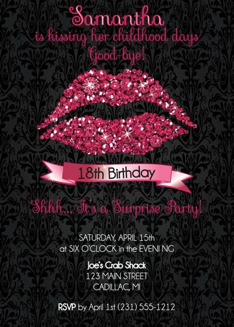 18th Birthday Invitation 18th Birthday Party Invitation Hot