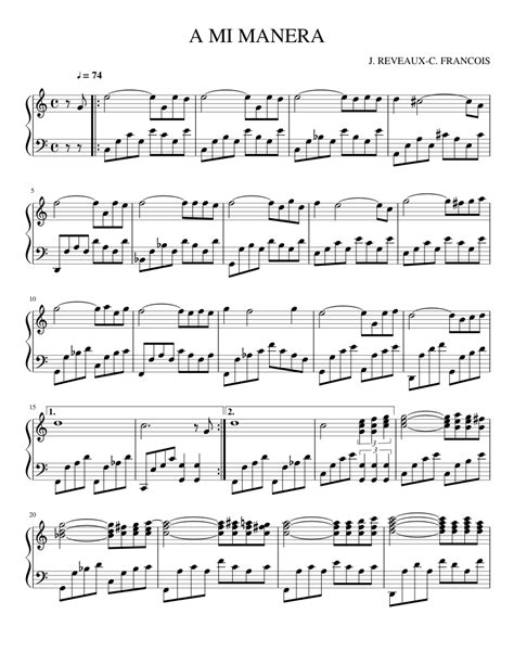 A Mi Manera Sheet Music For Piano Solo