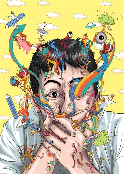 Anime Manga Shintaro Kago Abstract Art Surreal Art Weird Art