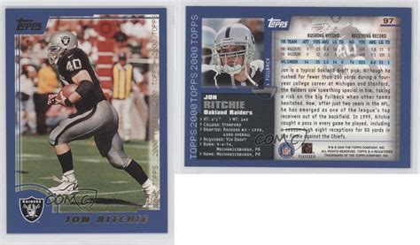 2000 Topps 97 Jon Ritchie Oakland Raiders Football Card Ebay