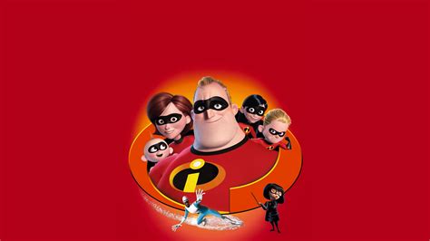 5k pixar fiction characters cartoon poster red background the incredibles 2 disney
