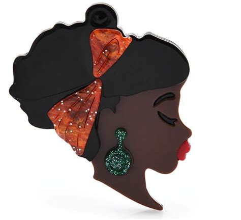 Afro African Woman Pin Badge Brooch Best Friend T African Etsy