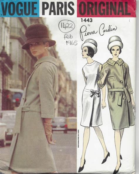 1965 Vintage Vogue Sewing Pattern Coat And Dress B32 1422r
