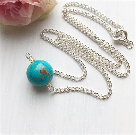 Necklace best first best gift for girlfriend. Turquoise Necklace Sterling Silver, Summer Jewellery ...