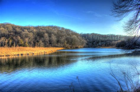 Scenic River Landscape At Backbone State Park Iowa Image Free Stock