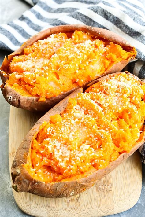 Twice Baked Sweet Potatoes With Rosemary And Thyme Happy Healthy Mama