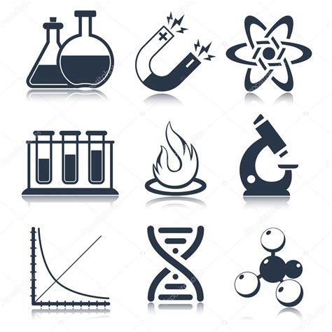 Physics Science Icons — Stock Vector © Macrovector 52287853