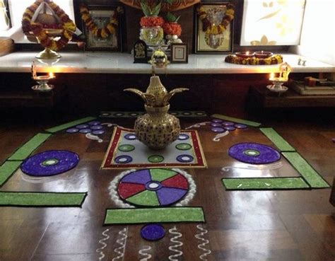 Pooja Room Designs And Decor For Gudi Padwa Pooja Room And Rangoli