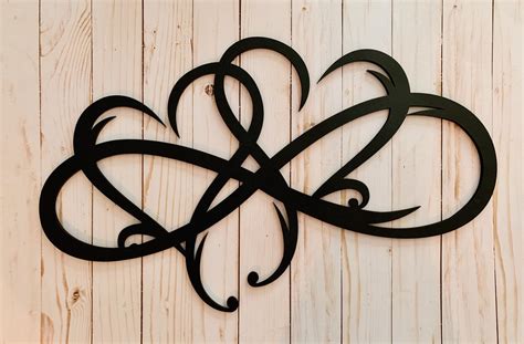 Double Infinity Heart Wood Signinfinity Symbolwall Art Love Etsy