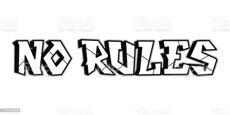 No Rules Word Graffiti Style Lettersvector Hand Drawn Doodle Cartoon