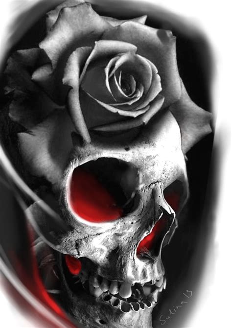 Scull With Rose Tattoo Design In 2021 Tattoos For Guys Skull Rose Tattoos Skull Tattoo Design