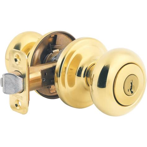Kwikset Signature Series Polished Brass Juno Entry Door Knob With