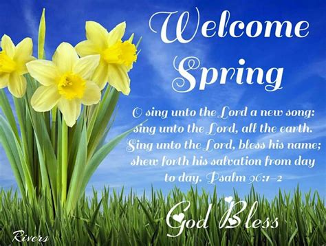 Welcome Spring Psalm 961 2 God Bless Welcome Songs Psalm 96