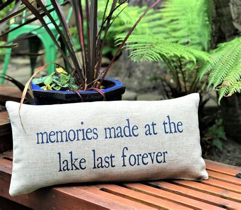 Mix and match solids, stripes. New! Lake memories indoor-outdoor pillow with blue designs ...