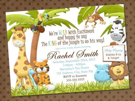 jungle baby shower invitation printable