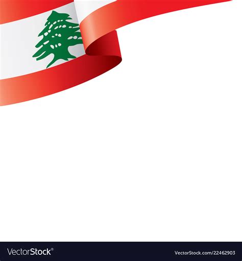 Lebanese Flag On A White Royalty Free Vector Image