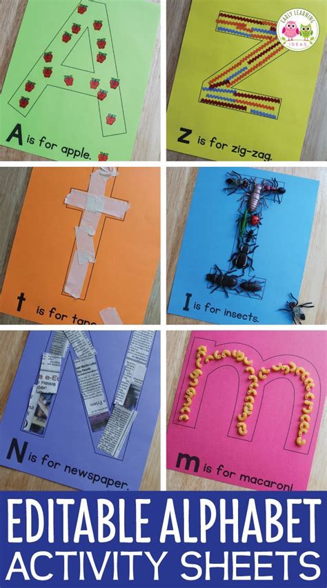 Children gain skills as they participate in children gain skills as they participate in daily meaningful writing activities. Use editable alphabet activity sheets for alphabet crafts ...