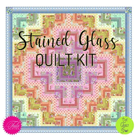 Stained Glass Quilt Kit Featuring Everglow By Tula Pink