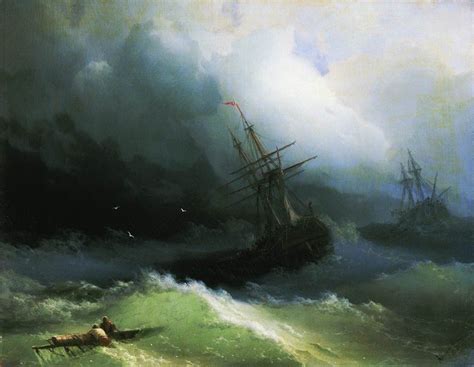 Ships In The Stormy Sea Ivan Aivazovsky Stormy Sea