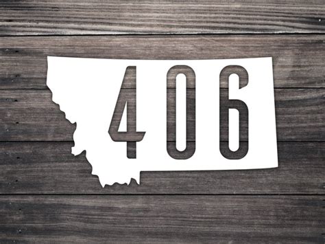 Montana 406 Area Code Decal Montana State Car Decal Etsy