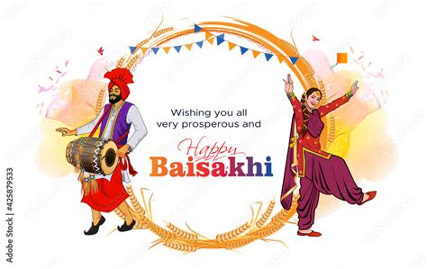 Happy Baisakhi Vaisakhi Festival Of Harvest And Sikh People