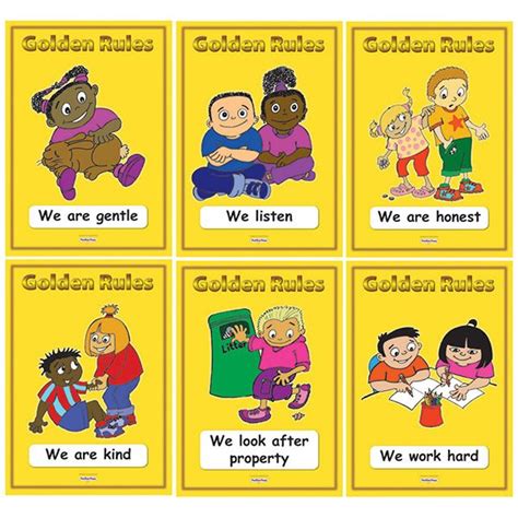 Individual Golden Rules A3 Posters Pack Of 6 Jenny Mosley Education