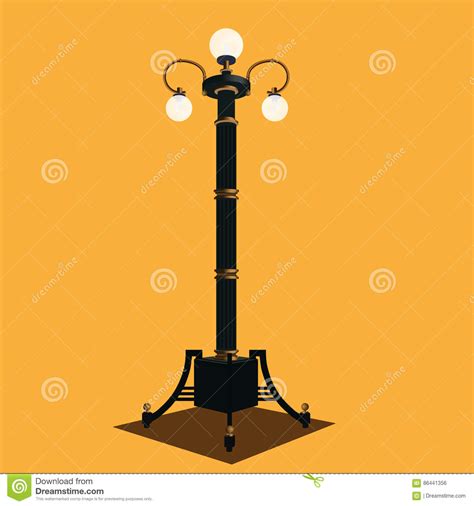 Vintage Street Lamp Stock Vector Illustration Of Ornament 86441356